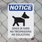 Signmission Dogs In Yard No Trespassing OSHA Notice Sign, Plastic, 7in W x 10in L, 2PK OS-2PACK-NS-P-710-V-11441 - alternate 3